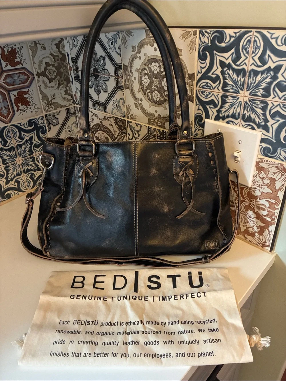 BED|STU Rockababy Black Leather Bag